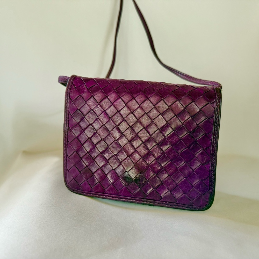 Charles Jourdan Purple Woven Leather Crossbody bag